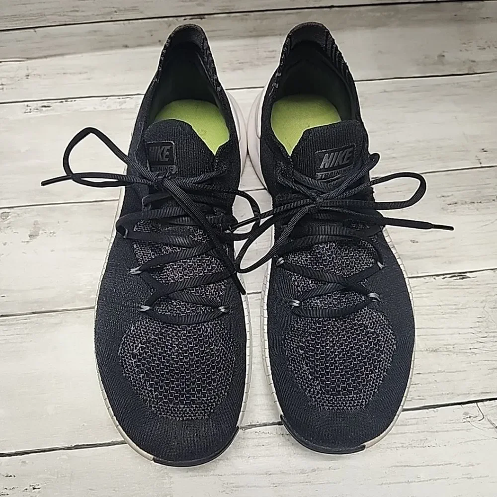 Nike Free TR Flyknit Training Shoes Black/White Sole Women's Size US 9.5
